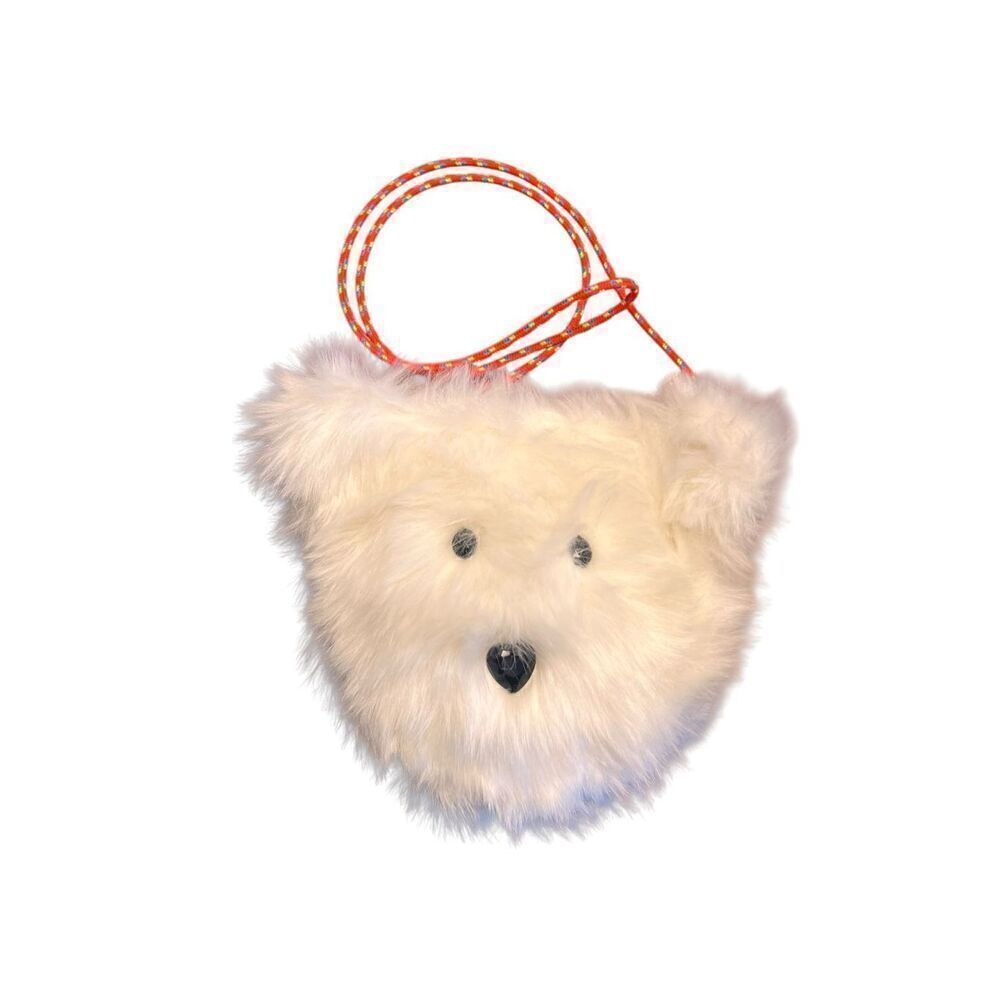 J CREW CREWCUTS White Faux Fur Polar Bear Face Shoulder Bag Purse - NWT